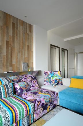 华龙雅苑三居120平混搭风格创意沙发色彩效果