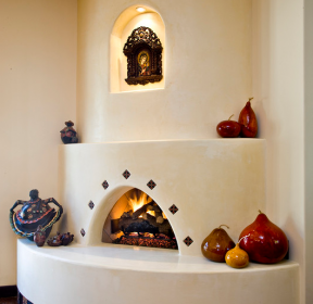 美式地中海风格178平四居壁炉背景墙装修实景图-每日推荐