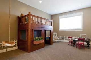 美式风格儿童房实木床设计实景图