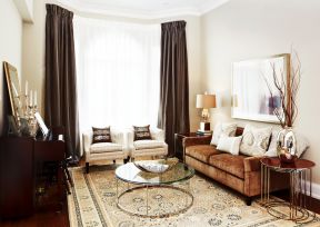  玻璃圆茶几图片 2020客厅黑色窗帘设计效果图 客厅沙发颜色搭配
