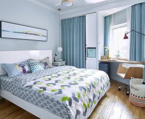 2020北欧风格卧室窗帘装修效果图 2020北欧风格卧室床背景效果图
