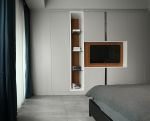 简约现代风格110平三室卧室电视组合柜设计图