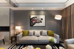 简约现代风格90平米两居客厅沙发墙装修图片