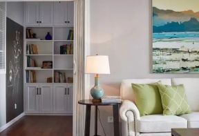 现代美式风格131平米四居客厅沙发装修图片