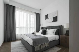 现代简约二居室黑白灰卧室颜色搭配设计效果图