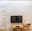 北欧简约风格140平米复式客厅电视墙设计图片