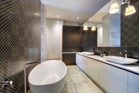 现代风格卫浴间装修效果图 卫生间装修样板间 家庭卫生间装修 
