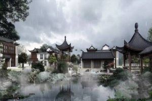 济宁运河岸上的中国院子装修案例 中国大院式别墅