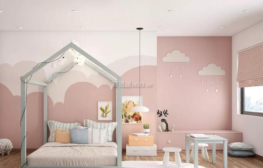 儿童房间温馨粉色装修效果图片大全