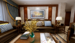美式风格110平米三居室客厅沙发墙面装饰效果图