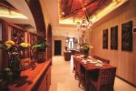 东南亚家装餐厅生态木吊顶图片2023
