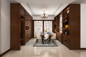 新中式风格170平四居室餐厅酒柜设计效果图