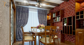 银鹭·万树城113平米三居室美式风格餐厅装修效果图