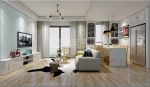 丽晶国际105㎡北欧风格三居室客厅装修效果图