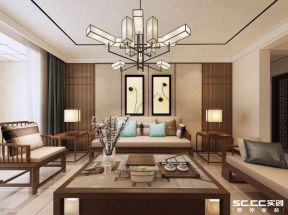 新中式客厅电视墙 2020大气新中式客厅家居装修效果图