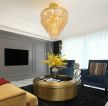 现代奢华风格130㎡三居室客厅电视墙装修效果图