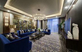 客厅蓝色沙发效果图 2020蓝色沙发客厅图片 