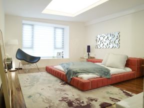  2020卧室地毯装修效果图 现代简约布艺床 