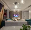 现代风格100㎡三居室客厅电视墙设计图片