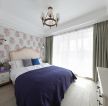 跃层房屋卧室纯色窗帘装修效果图
