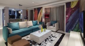 现代风格100㎡三居室客厅沙发设计图片
