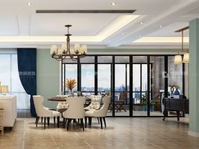 海棠湾180㎡简美风格餐厅装修效果图