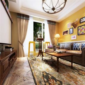 美式风格400平米别墅客厅茶几装饰效果图