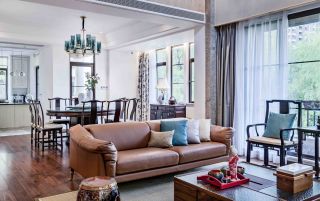 新中式豪宅别墅室内双人沙发图片2023