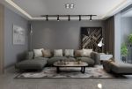 120平米简约现代风格三居客厅沙发墙设计效果图