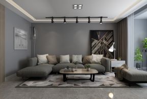 120平米简约现代风格三居客厅沙发墙设计效果图