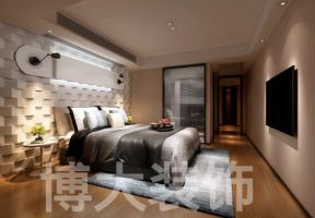 香颂小镇115平米三居室现代风格卧室装修效果图
