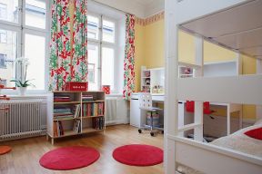 儿童房窗帘设计 简欧式儿童房 欧式儿童床图片