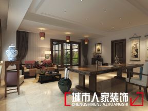 新中式风格230平米大四居书房装修效果图