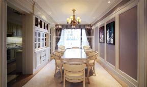 中海紫御豪庭美式245平平层餐厅装修案例
