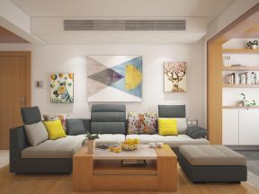 96平方房子客厅家具沙发摆放装修效果图
