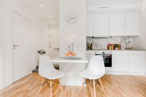 白色厨房装修效果图  2020浅色木地板高清贴图