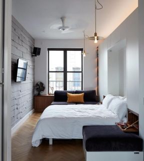 30平米公寓隐形床壁床装潢设计效果图