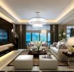 现代简约风格140㎡三居室客厅吊灯装潢效果图