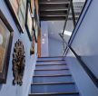 2023英伦风格家装蓝色楼梯设计图片