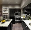 台式风格公寓黑色厨房装修设计图片