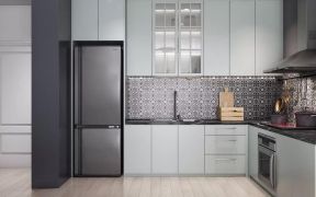 厨房颜色设计效果图 2020厨房颜色搭配图片 半开放式厨房装修设计图片