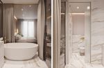 现代简约风格116平米三居浴室浴缸装修图片