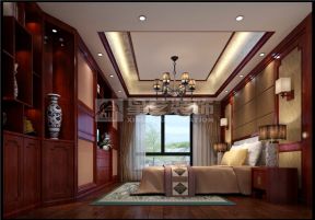 庐山国际276平米别墅新中式风格卧室装修效果图