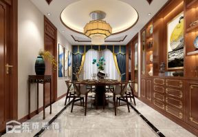 丽景湾202平米别墅新中式风格餐厅装修效果图