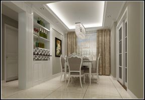 万达广场127平米三居室简欧风格餐厅装修效果图