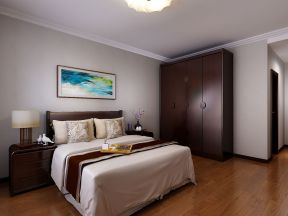 新中式风格190平四居室卧室挂画装修效果图