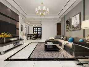 联泰万泰城120平米三居室现代风格客厅装修效果图