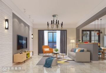 庐山国际110平米三居室现代风格装修效果图