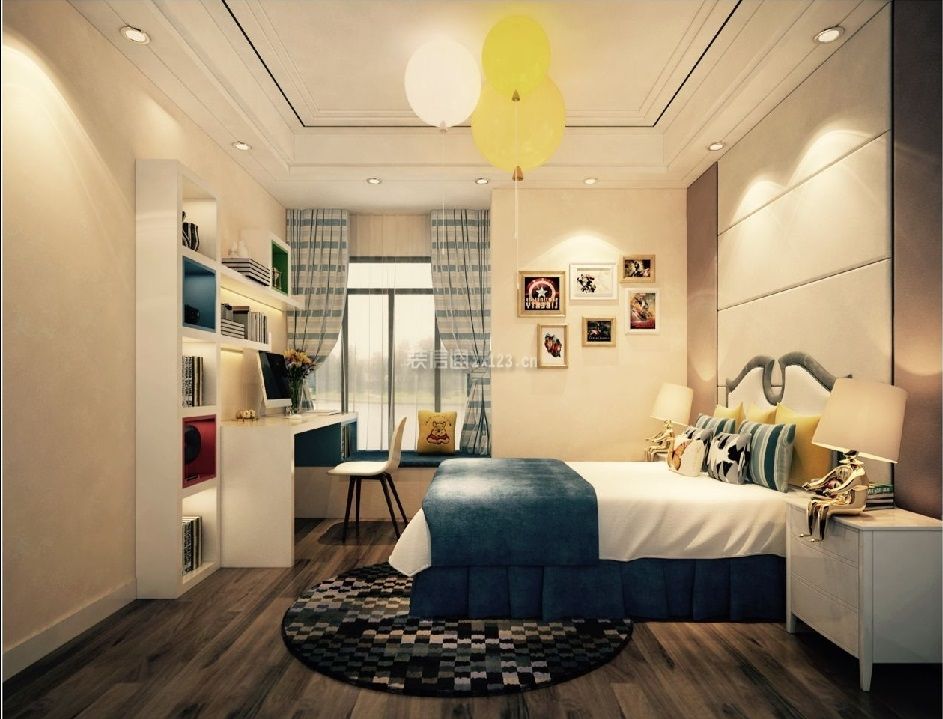 凯旋国际150平米四居室现代风格次卧装修效果图