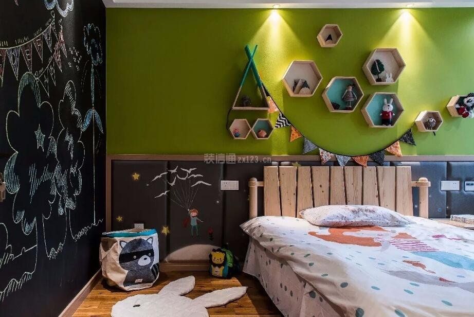 90个平方房屋儿童卧室背景墙创意装修案例